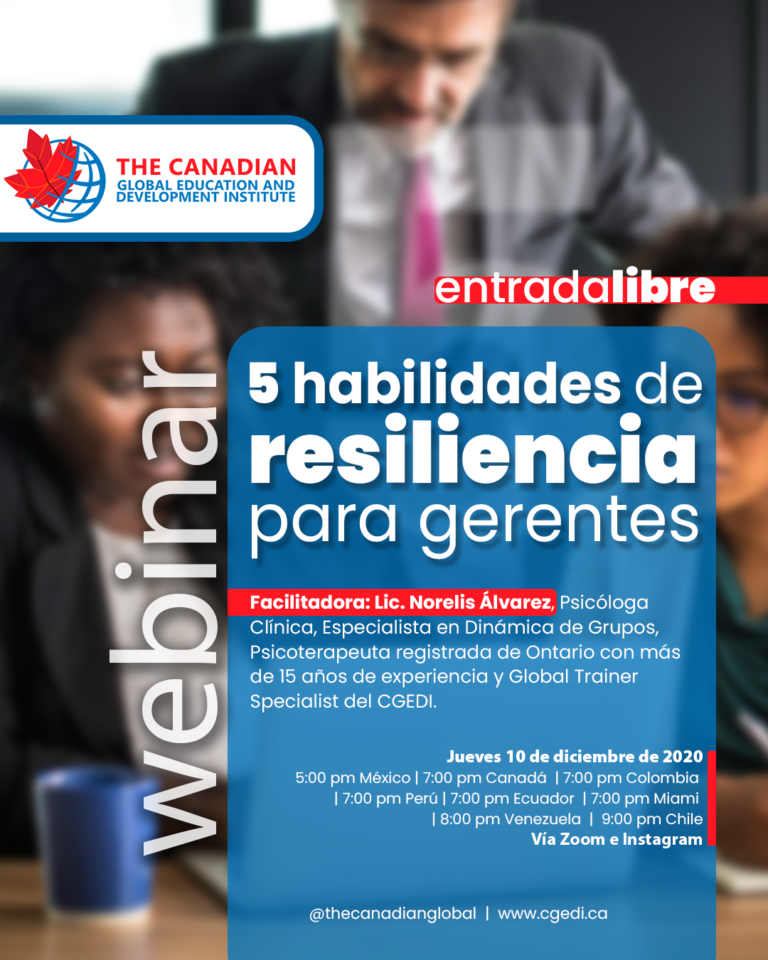 CGEDI realizará el webinar “5 habilidades de resiliencia para gerentes”